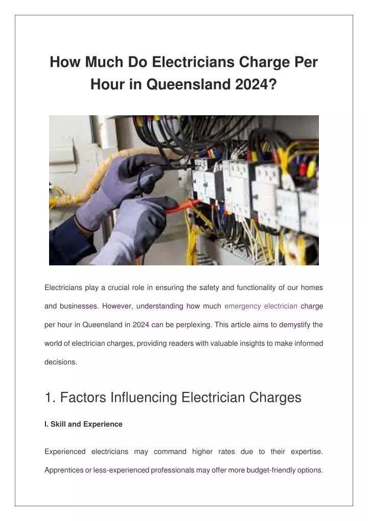 how much do electricians charge per hour