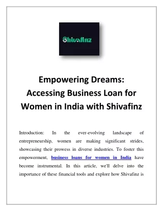 empowering dreams accessing business loan