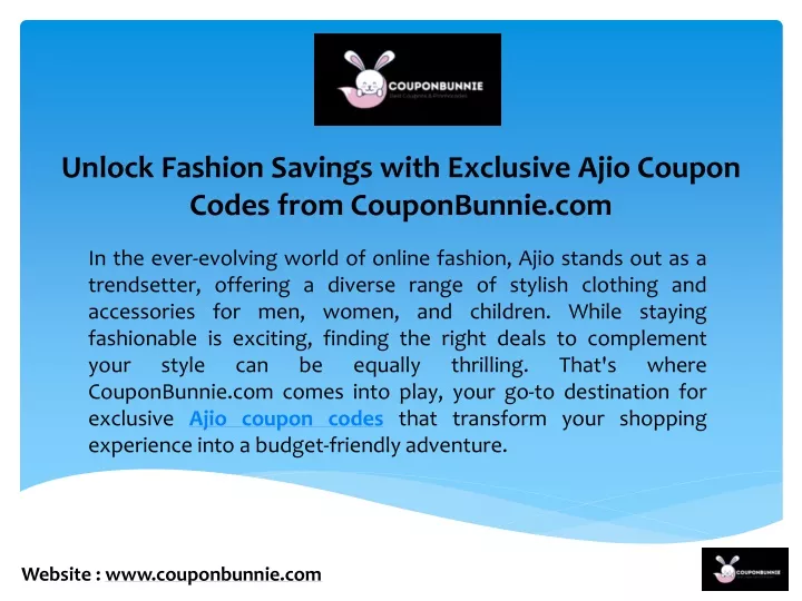 unlock fashion savings with exclusive ajio coupon codes from couponbunnie com