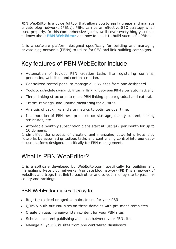 pbn webeditor is a powerful tool that allows