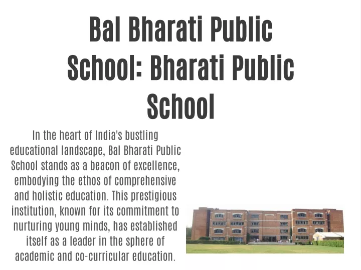 bal bharati public school bharati public school
