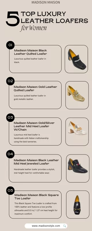 Best Luxury Leather Loafers for Women - MADISON MAISON Collection