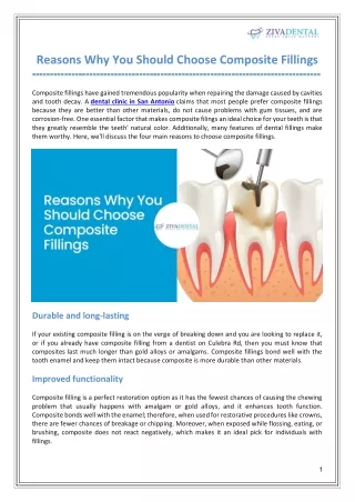 Reasons Why You Should Choose Composite Fillings