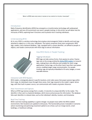 WHAT IS RFID AND HOW DOES IT WORK IN THE CONTEXT OF PEOPLE TRACKING