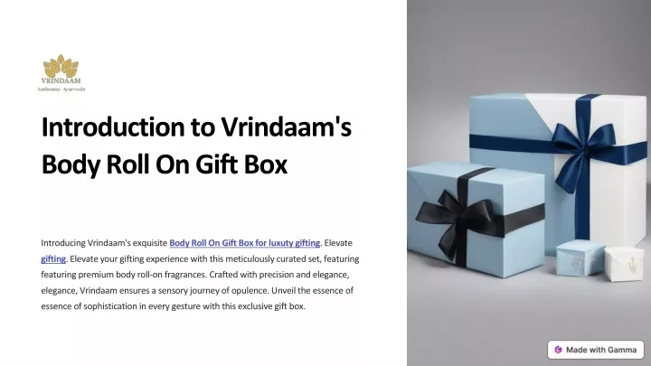 introduction to vrindaam s body roll on gift box