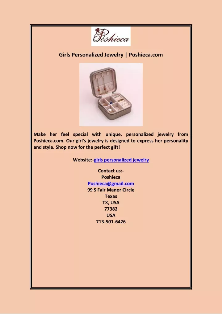girls personalized jewelry poshieca com