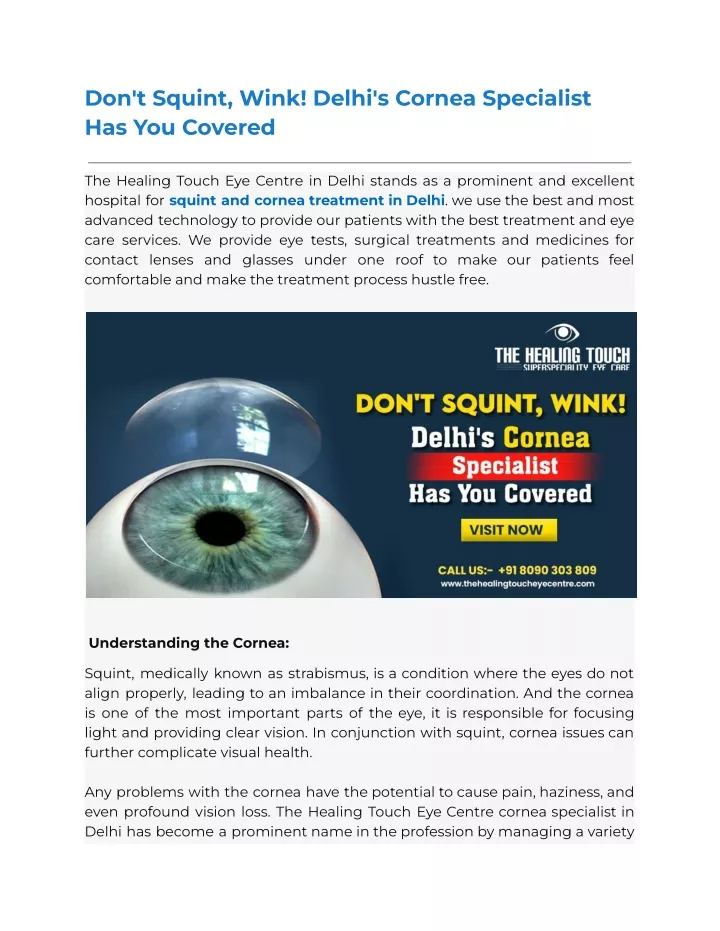 don t squint wink delhi s cornea specialist