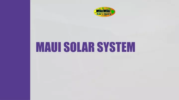 maui solar system