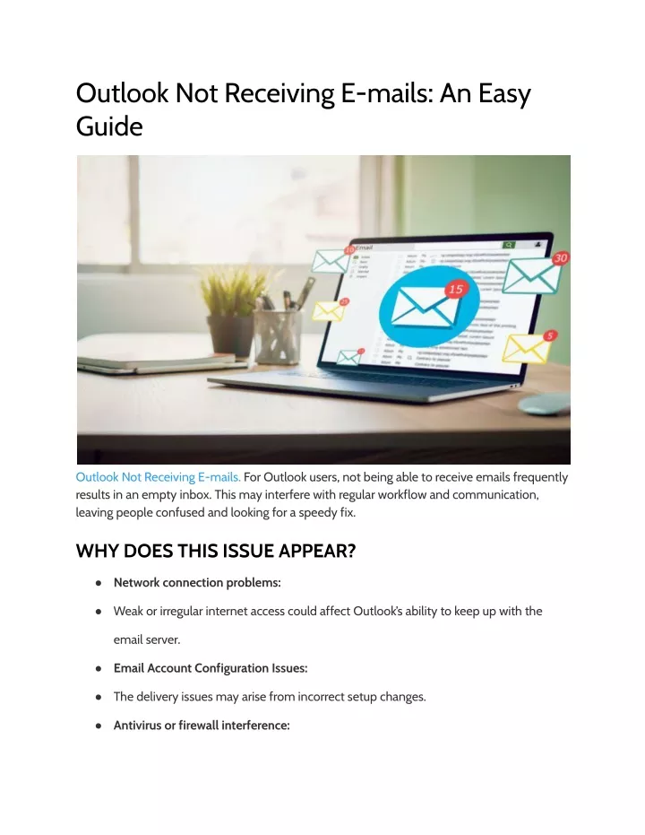 outlook not receiving e mails an easy guide