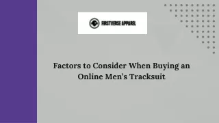 Factors to Consider When Buying an Online Men’s Tracksuit