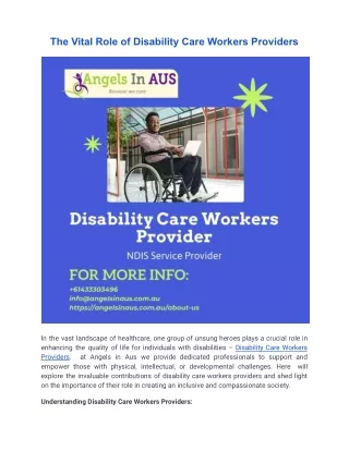 the vital role of disability care workers