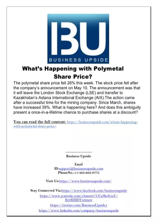 What’s Happening with Polymetal Share Price