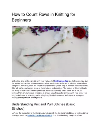 How to count rows in knitting for beginners