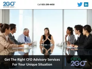 Get The Right CFO Advisory Services For Your Unique Situation