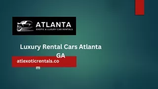 ATL Exotic Rental - Luxury Rental Cars Atlanta GA