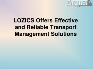 LOZICS Offers Effective and Reliable Transport Management Solutions