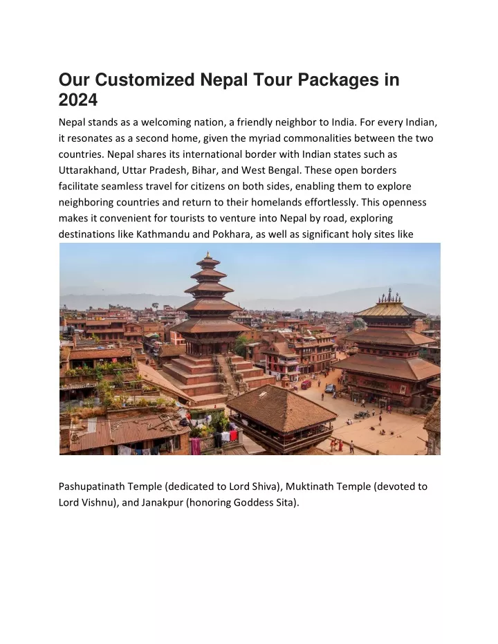 our customized nepal tour packages in 2024