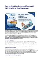 International Small Parcel Shipping with UPS- A Guide for Small Businesses - slide 1