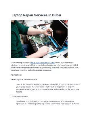 Laptop Repair Services In Dubai