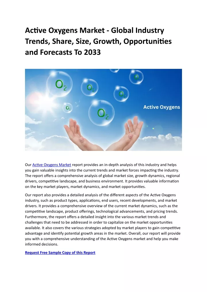 active oxygens market global industry trends