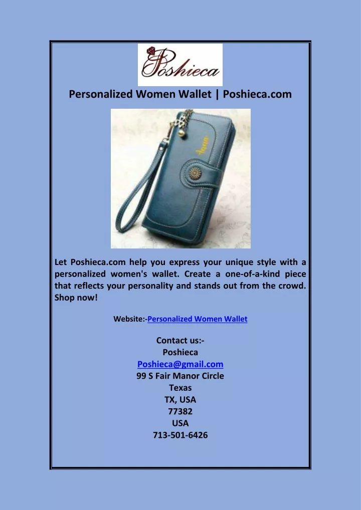 personalized women wallet poshieca com