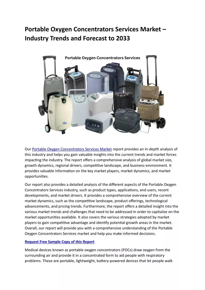 portable oxygen concentrators services market