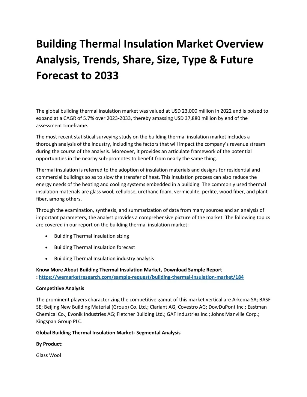 PPT - Building Thermal Insulation Market PowerPoint Presentation, free ...