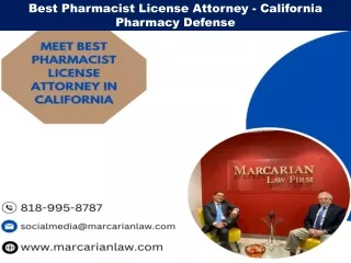 Best Pharmacist License Attorney - California Pharmacy Defense