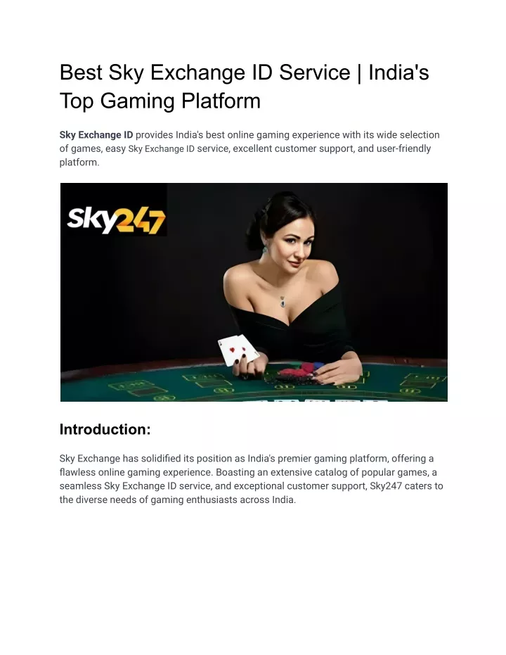 best sky exchange id service india s top gaming