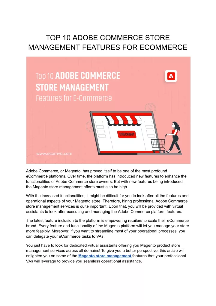 top 10 adobe commerce store management features