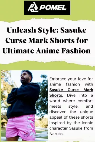 Cool Naruto Style Get Sasuke Curse Mark Shorts at Pomel Clothing