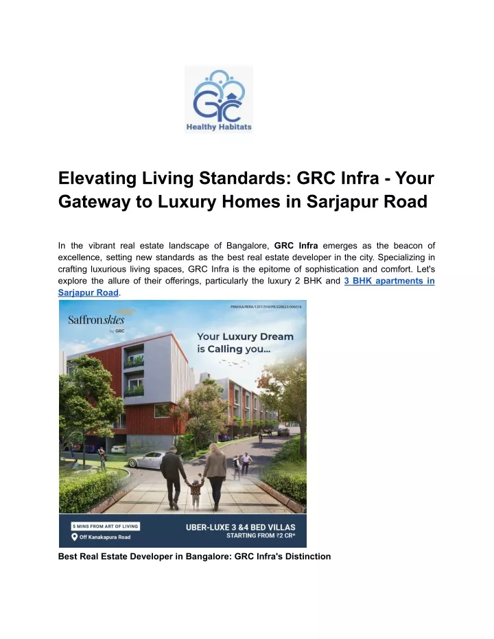 elevating living standards grc infra your gateway