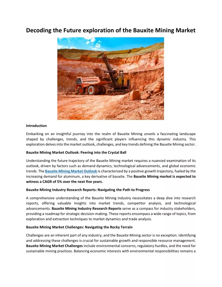 decoding the future exploration of the bauxite