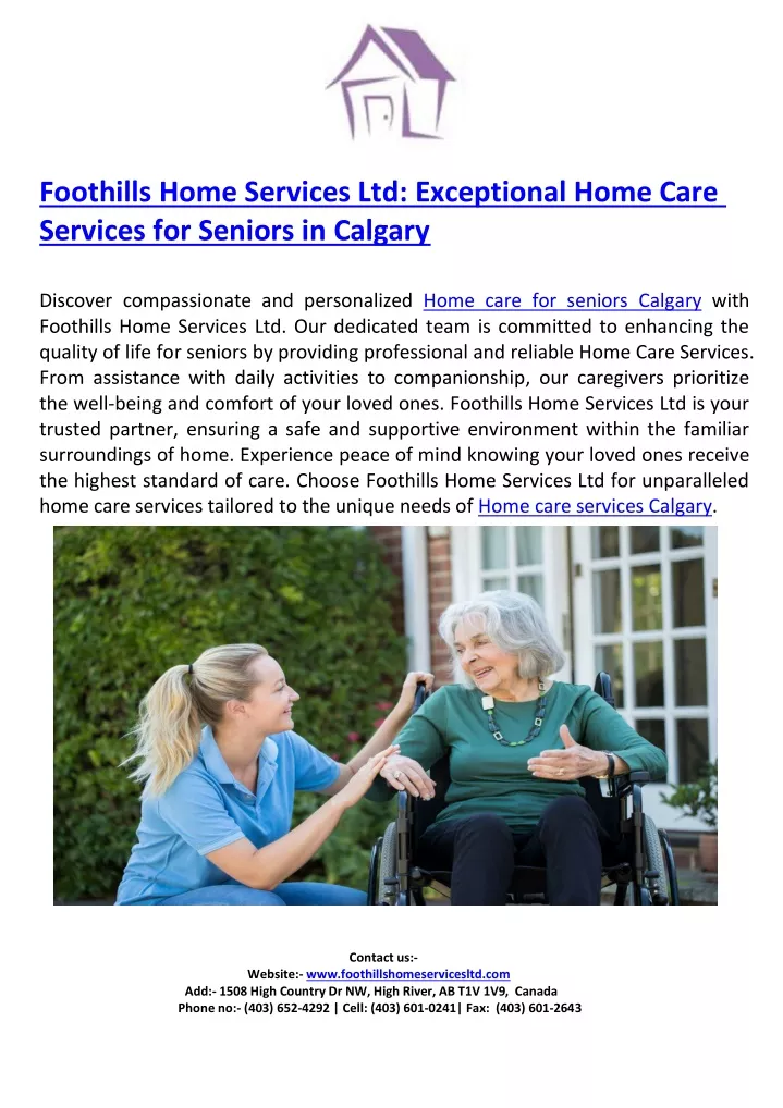foothills home services ltd exceptional home care