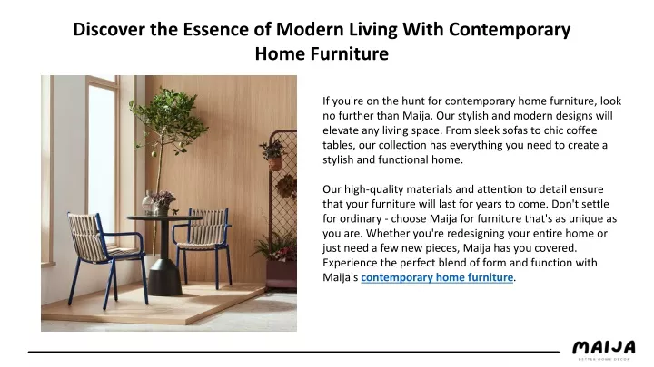 discover the essence of modern living with