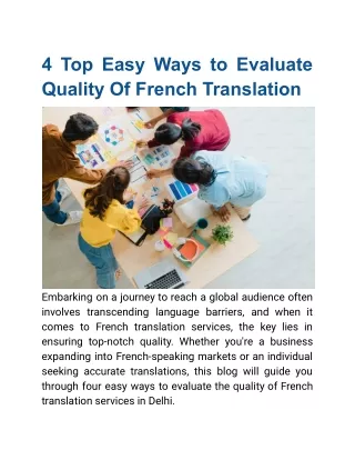 4 Crucial Steps in Ensuring Top-Quality French Translation