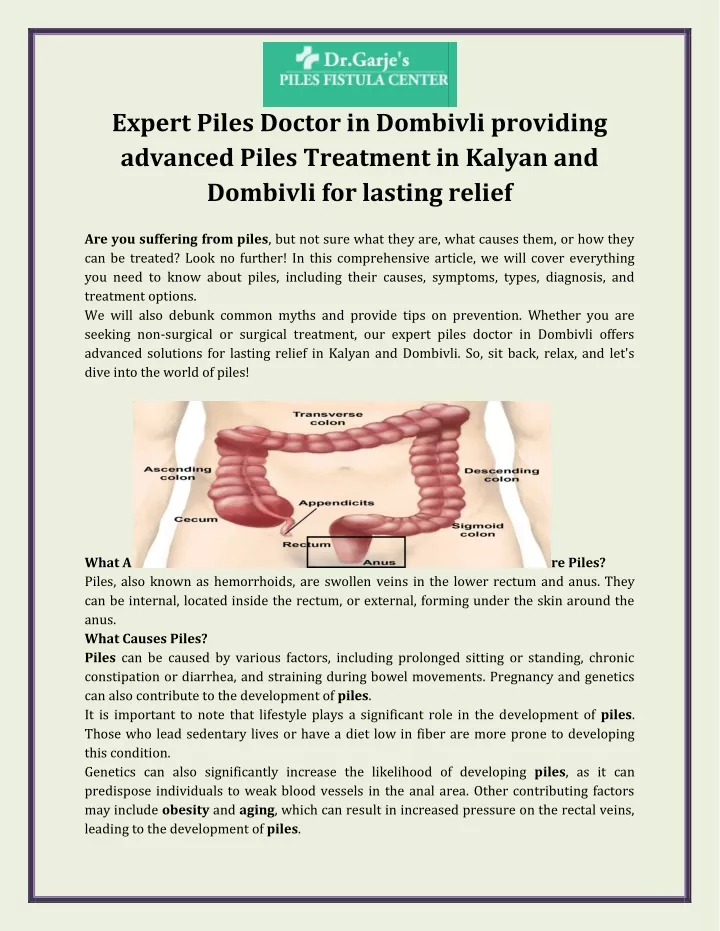 expert piles doctor in dombivli providing