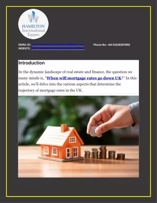 When Will Mortgage Rates Go Down UK