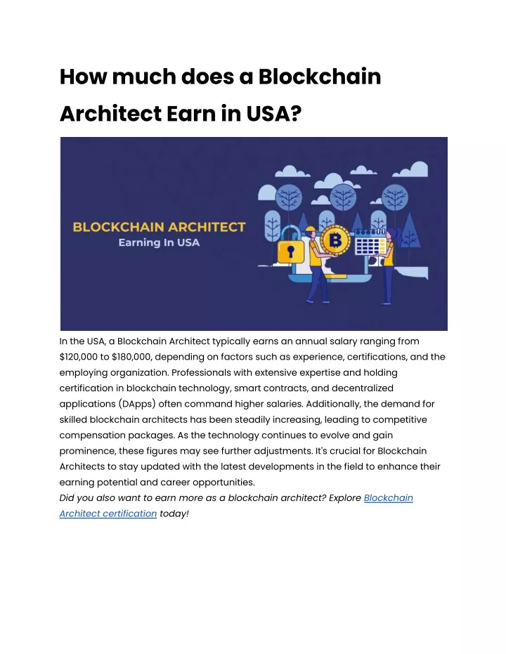 how much does a blockchain architect earn in usa