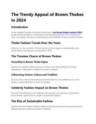 are brown thobes trendy in 2024