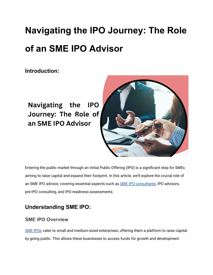 navigating the ipo journey the role
