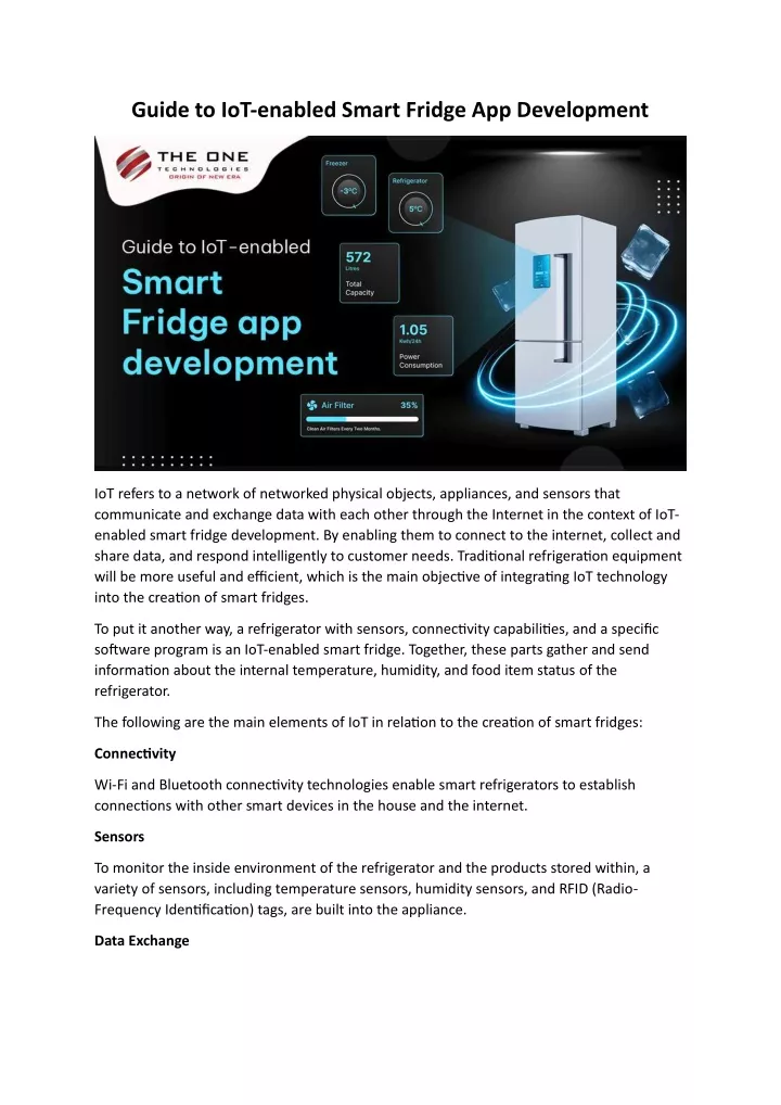 guide to iot enabled smart fridge app development