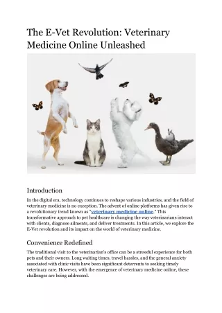 The E-Vet Revolution_ Veterinary Medicine Online Unleashed