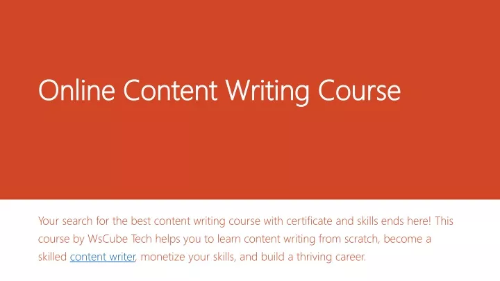 online content writing course online content