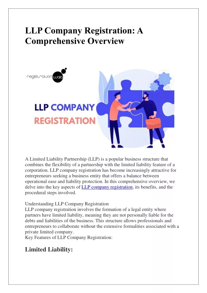 llp company registration a comprehensive overview