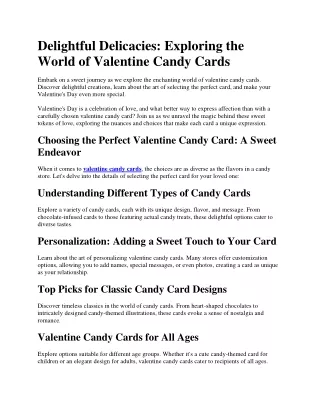 valentine candy cards