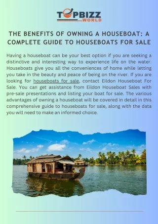 The Benefits of Owning a Houseboat A Complete Guide to Houseboats for Sale