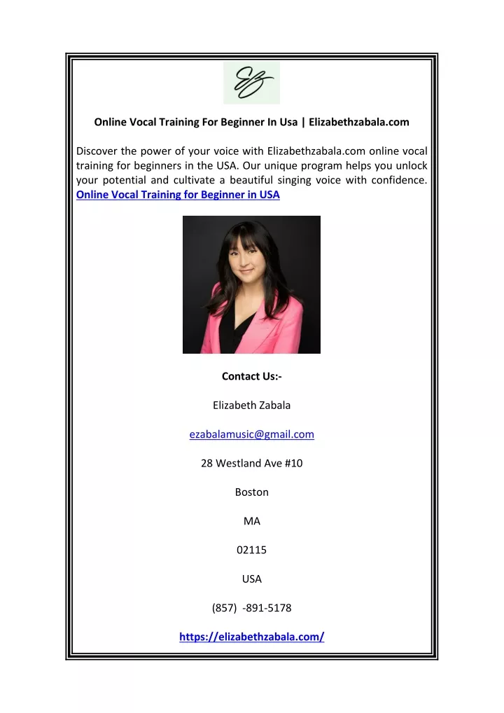 online vocal training for beginner