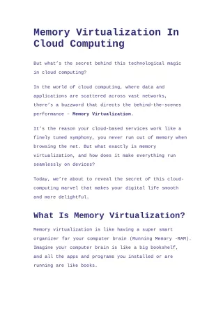 memory virtualization in cloud computing