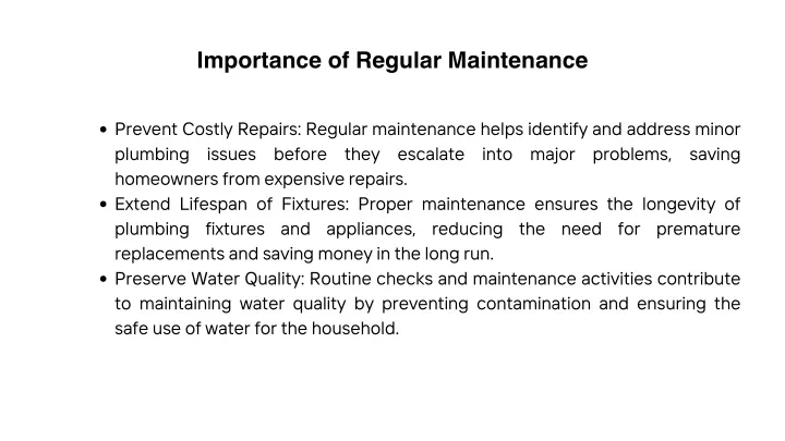 importance of regular maintenance